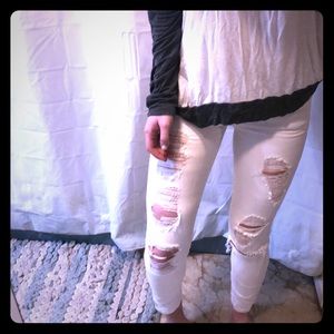 White ripped skinny jeans good quality